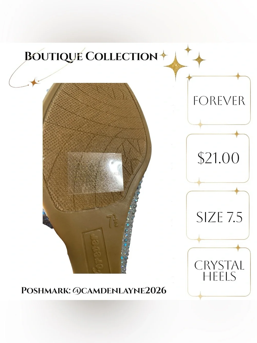 Forever Silver Crystal-Studded Wedge Heels